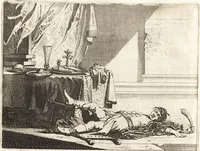 An illustration from Ian vander Veens Zinne-beelden, oft, Adams appel : verciert met seer aerdige const-plaeten : mitsgaders syne oude ende nieuwe ongemeene Bruydt-lofs, ende Zege-zangen (1642)