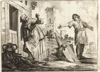 An illustration from Ian vander Veens Zinne-beelden, oft, Adams appel : verciert met seer aerdige const-plaeten : mitsgaders syne oude ende nieuwe ongemeene Bruydt-lofs, ende Zege-zangen (1642)