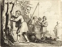 An illustration from Ian vander Veens Zinne-beelden, oft, Adams appel : verciert met seer aerdige const-plaeten : mitsgaders syne oude ende nieuwe ongemeene Bruydt-lofs, ende Zege-zangen (1642)