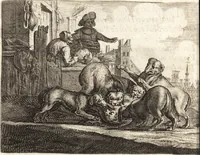 An illustration from Ian vander Veens Zinne-beelden, oft, Adams appel : verciert met seer aerdige const-plaeten : mitsgaders syne oude ende nieuwe ongemeene Bruydt-lofs, ende Zege-zangen (1642)