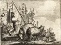 An illustration from Ian vander Veens Zinne-beelden, oft, Adams appel : verciert met seer aerdige const-plaeten : mitsgaders syne oude ende nieuwe ongemeene Bruydt-lofs, ende Zege-zangen (1642)