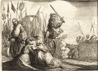 An illustration from Ian vander Veens Zinne-beelden, oft, Adams appel : verciert met seer aerdige const-plaeten : mitsgaders syne oude ende nieuwe ongemeene Bruydt-lofs, ende Zege-zangen (1642)