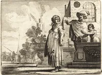 An illustration from Ian vander Veens Zinne-beelden, oft, Adams appel : verciert met seer aerdige const-plaeten : mitsgaders syne oude ende nieuwe ongemeene Bruydt-lofs, ende Zege-zangen (1642)