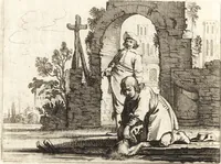 An illustration from Ian vander Veens Zinne-beelden, oft, Adams appel : verciert met seer aerdige const-plaeten : mitsgaders syne oude ende nieuwe ongemeene Bruydt-lofs, ende Zege-zangen (1642)