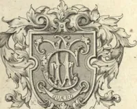 An illustration from Bibliotheca Heinsiana, sive, Catalogus librorum, quos magno studio & sumptu dum viveret, collegit vir illustris Nicolaus Heinsius, Dan. fil. : in duas partes divisus (1682)