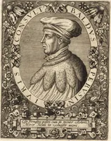 An illustration from Icones qvinqvaginta virorvm illustrium, doctrina & eruditione praestantium (1597)