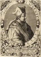 An illustration from Icones qvinqvaginta virorvm illustrium, doctrina & eruditione praestantium (1597)