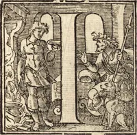 An illustration from Icones qvinqvaginta virorvm illustrium, doctrina & eruditione praestantium (1597)