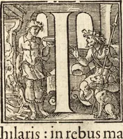 An illustration from Icones qvinqvaginta virorvm illustrium, doctrina & eruditione praestantium (1597)
