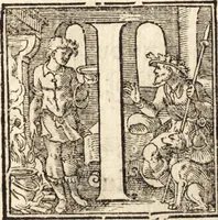 An illustration from Icones qvinqvaginta virorvm illustrium, doctrina & eruditione praestantium (1597)