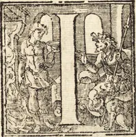 An illustration from Icones qvinqvaginta virorvm illustrium, doctrina & eruditione praestantium (1597)