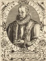 An illustration from Icones qvinqvaginta virorvm illustrium, doctrina & eruditione praestantium (1597)