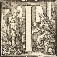 An illustration from Icones qvinqvaginta virorvm illustrium, doctrina & eruditione praestantium (1597)
