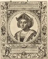 An illustration from Icones qvinqvaginta virorvm illustrium, doctrina & eruditione praestantium (1597)