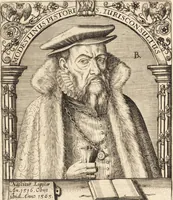 An illustration from Icones qvinqvaginta virorvm illustrium, doctrina & eruditione praestantium (1597)