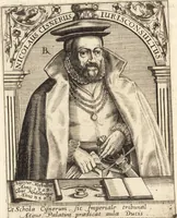 An illustration from Icones qvinqvaginta virorvm illustrium, doctrina & eruditione praestantium (1597)