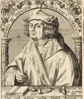 An illustration from Icones qvinqvaginta virorvm illustrium, doctrina & eruditione praestantium (1597)