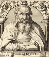 An illustration from Icones qvinqvaginta virorvm illustrium, doctrina & eruditione praestantium (1597)