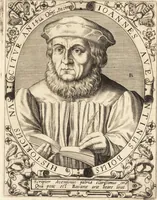 An illustration from Icones qvinqvaginta virorvm illustrium, doctrina & eruditione praestantium (1597)