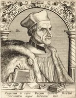An illustration from Icones qvinqvaginta virorvm illustrium, doctrina & eruditione praestantium (1597)