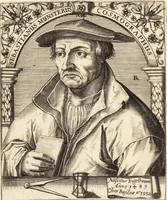 An illustration from Icones qvinqvaginta virorvm illustrium, doctrina & eruditione praestantium (1597)
