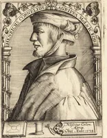An illustration from Icones qvinqvaginta virorvm illustrium, doctrina & eruditione praestantium (1597)