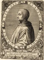An illustration from Icones qvinqvaginta virorvm illustrium, doctrina & eruditione praestantium (1597)