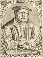 An illustration from Icones qvinqvaginta virorvm illustrium, doctrina & eruditione praestantium (1597)