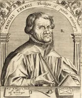 An illustration from Icones qvinqvaginta virorvm illustrium, doctrina & eruditione praestantium (1597)