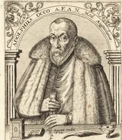An illustration from Icones qvinqvaginta virorvm illustrium, doctrina & eruditione praestantium (1597)