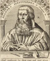 An illustration from Icones qvinqvaginta virorvm illustrium, doctrina & eruditione praestantium (1597)