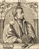 An illustration from Icones qvinqvaginta virorvm illustrium, doctrina & eruditione praestantium (1597)