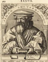 An illustration from Icones qvinqvaginta virorvm illustrium, doctrina & eruditione praestantium (1597)