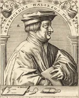 An illustration from Icones qvinqvaginta virorvm illustrium, doctrina & eruditione praestantium (1597)