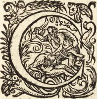 An illustration from Icones qvinqvaginta virorvm illustrium, doctrina & eruditione praestantium (1597)