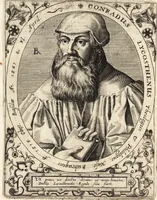 An illustration from Icones qvinqvaginta virorvm illustrium, doctrina & eruditione praestantium (1597)