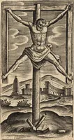 An illustration from Ivsti LipsI de crvce libri tres : ad sacram profanámque historiam vtiles : vnà cum notis (1606)