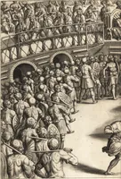 An illustration from Ivsti LipsI Satvrnalivm sermonvm libri dvo, qvi de gladiatoribvs (1604)