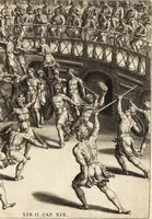 An illustration from Ivsti LipsI Satvrnalivm sermonvm libri dvo, qvi de gladiatoribvs (1604)