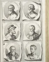 Picture 48 of 94 from Joachimi de Sandrart, à Stockau ... Academia nobilissimae artis pictoriae, sive, De veris & genuinis hujusdem proprietatibus, theorematibus, secretis atque requisitis aliis ... : unà cum artificum tam Aegyptiorum, Graecorum & Romanorum, quàm Italorum, Gallorum, Anglorum, Germanorum, Belgarum, aliorumq[ue] ... vitis atque encomiis ... : eorundemque plusquàm ducentis iconibus ... aere expressis, erecta atq[ue] publicata (1683), leaf 214