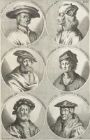 An illustration from Joachimi de Sandrart, à Stockau ... Academia nobilissimae artis pictoriae, sive, De veris & genuinis hujusdem proprietatibus, theorematibus, secretis atque requisitis aliis ... : unà cum artificum tam Aegyptiorum, Graecorum & Romanorum, quàm Italorum, Gallorum, Anglorum, Germanorum, Belgarum, aliorumq[ue] ... vitis atque encomiis ... : eorundemque plusquàm ducentis iconibus ... aere expressis, erecta atq[ue] publicata (1683)