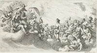An illustration from Joachimi de Sandrart, à Stockau ... Academia nobilissimae artis pictoriae, sive, De veris & genuinis hujusdem proprietatibus, theorematibus, secretis atque requisitis aliis ... : unà cum artificum tam Aegyptiorum, Graecorum & Romanorum, quàm Italorum, Gallorum, Anglorum, Germanorum, Belgarum, aliorumq[ue] ... vitis atque encomiis ... : eorundemque plusquàm ducentis iconibus ... aere expressis, erecta atq[ue] publicata (1683)