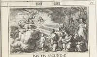 An illustration from Joachimi de Sandrart, à Stockau ... Academia nobilissimae artis pictoriae, sive, De veris & genuinis hujusdem proprietatibus, theorematibus, secretis atque requisitis aliis ... : unà cum artificum tam Aegyptiorum, Graecorum & Romanorum, quàm Italorum, Gallorum, Anglorum, Germanorum, Belgarum, aliorumq[ue] ... vitis atque encomiis ... : eorundemque plusquàm ducentis iconibus ... aere expressis, erecta atq[ue] publicata (1683)