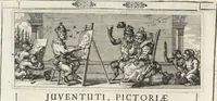 Picture 7 of 78 from Joachimi de Sandrart, à Stockau ... Academia nobilissimae artis pictoriae, sive, De veris & genuinis hujusdem proprietatibus, theorematibus, secretis atque requisitis aliis ... : unà cum artificum tam Aegyptiorum, Graecorum & Romanorum, quàm Italorum, Gallorum, Anglorum, Germanorum, Belgarum, aliorumq[ue] ... vitis atque encomiis ... : eorundemque plusquàm ducentis iconibus ... aere expressis, erecta atq[ue] publicata (1683), leaf 21