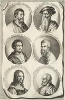 Picture 41 of 78 from Joachimi de Sandrart, à Stockau ... Academia nobilissimae artis pictoriae, sive, De veris & genuinis hujusdem proprietatibus, theorematibus, secretis atque requisitis aliis ... : unà cum artificum tam Aegyptiorum, Graecorum & Romanorum, quàm Italorum, Gallorum, Anglorum, Germanorum, Belgarum, aliorumq[ue] ... vitis atque encomiis ... : eorundemque plusquàm ducentis iconibus ... aere expressis, erecta atq[ue] publicata (1683), leaf 222