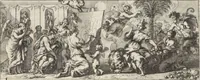 An illustration from Joachimi de Sandrart, à Stockau ... Academia nobilissimae artis pictoriae, sive, De veris & genuinis hujusdem proprietatibus, theorematibus, secretis atque requisitis aliis ... : unà cum artificum tam Aegyptiorum, Graecorum & Romanorum, quàm Italorum, Gallorum, Anglorum, Germanorum, Belgarum, aliorumq[ue] ... vitis atque encomiis ... : eorundemque plusquàm ducentis iconibus ... aere expressis, erecta atq[ue] publicata (1683)