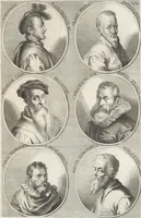 Picture 55 of 78 from Joachimi de Sandrart, à Stockau ... Academia nobilissimae artis pictoriae, sive, De veris & genuinis hujusdem proprietatibus, theorematibus, secretis atque requisitis aliis ... : unà cum artificum tam Aegyptiorum, Graecorum & Romanorum, quàm Italorum, Gallorum, Anglorum, Germanorum, Belgarum, aliorumq[ue] ... vitis atque encomiis ... : eorundemque plusquàm ducentis iconibus ... aere expressis, erecta atq[ue] publicata (1683), leaf 338