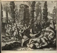 Picture 3 of 4 from Johan. Kirchmanni Lubecensis De funeribus Romanorum libri quatuor cum appendice : nitidissimis figuris illustrati : accessit et Funus parasiticum Nicolai Rigaltii (1672), leaf 330