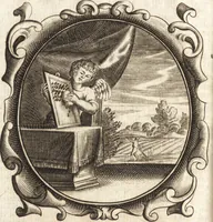An illustration from Lucis euangelicae sub velum sacrorum emblematum reconditae, pars tertia : hoc est, caeleste pantheon, sive caelum novum in festa et gesta sanctorum totius anni, selectâ historiâ, & morali doctrinâ (1659)