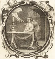 An illustration from Lucis euangelicae sub velum sacrorum emblematum reconditae, pars tertia : hoc est, caeleste pantheon, sive caelum novum in festa et gesta sanctorum totius anni, selectâ historiâ, & morali doctrinâ (1659)